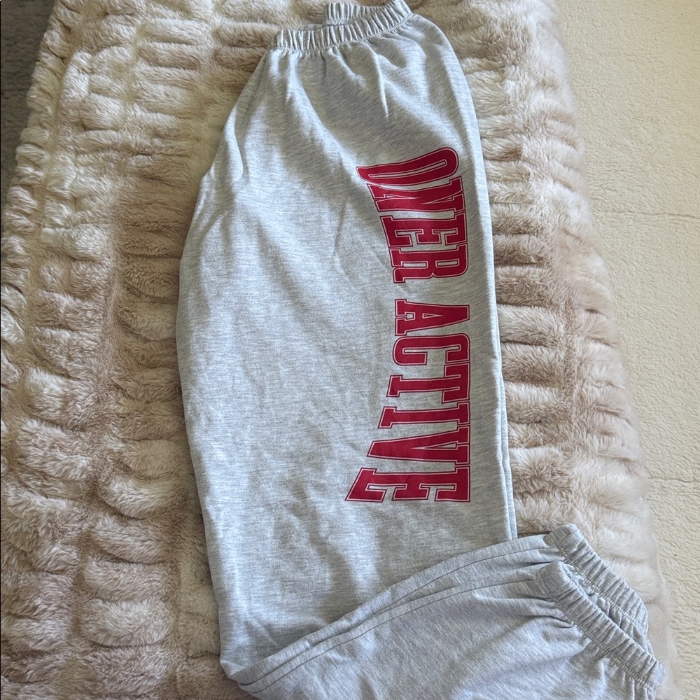 Oner Active Women's Light Gray Joggers with Red Logo - Small Long - Picture 3 of 7